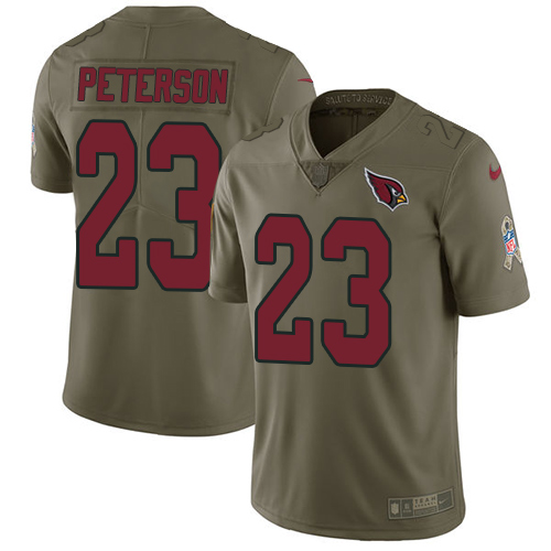 Nike Cardinals #23 Adrian Peterson Olive Men's Stitched NFL Limited Salute to Service Jersey
